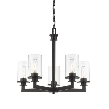 Z-Lite Savannah 5 Light Chandelier, Bronze & Clear 462-5BRZ